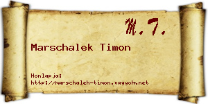 Marschalek Timon névjegykártya